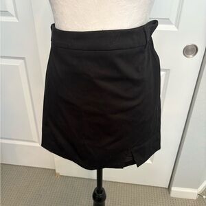 Black Asymmetrical Mini Pencil Skirt